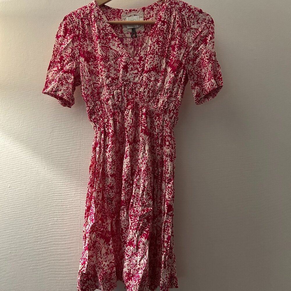 HD In Paris Anthropologie Women's Pink Floral Archipelago Dress
